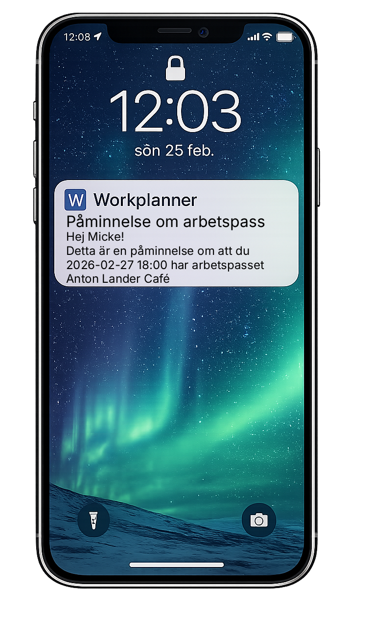 Påminnelse om arbetspass